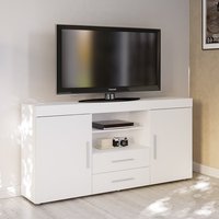 Amerax TV Sideboard In White High Gloss With 2 Doors Amerax TV Sideboard In White High Gloss With 2 Doors