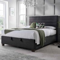 Ames Fabric Ottoman Storage Double Bed In Pendle Slate