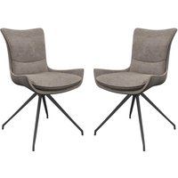Amherst Mink Fabric Dining Chairs In Pair