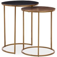Amiga Metal Nest Of 2 Tables In Gold And Zinc