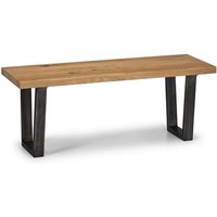 Barras Wooden Dining Bench In Solid Oak And Metal Legs