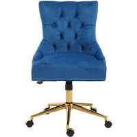Anatolia Velvet Home And Office Chair In Blue