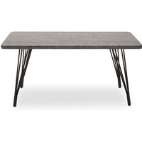 Anode Rectangular Wooden Dining Table In Dark Grey