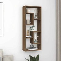 Aponka 36cm Wooden Wall Shelving Unit With 6 Shelves - Brown Oak