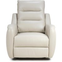 Arcata Faux Leather Electric Recliner 1 Seater Sofa In Chalk