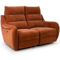 Arcata Fabric Electric Recliner 2 Seater Sofa In Cinnamon