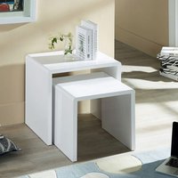 Furniture in Fashion Enjoy 54% Discount on Magaly Contemporary White High Gloss Nesting Tables