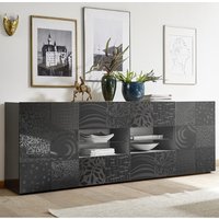 Ardent High Gloss Sideboard With 2 Doors 4 Drawers In Grey