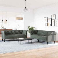 Ardino Fabric 3+2 Sofa Set In Dark Grey