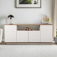 Arista Wooden Console Table in White and Walnut