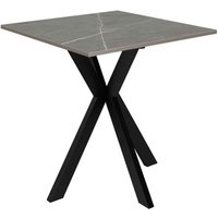 Armada Square Ceramic Side Table In Matte Grey