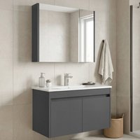 Arno Large Wooden Bathroom Furniture Set with 4 Doors in Grey