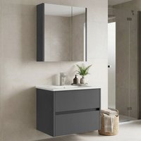 Arno Small Wooden Bathroom Furniture Set with 2 Doors 2 Drawers in Grey