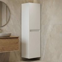 Arno Tall Wooden Bathroom Storage Cabinet in White