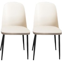 Arta Duo Calico Plastic Dining Chairs In Pair
