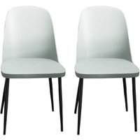 Arta Duo Light Grey Plastic Dining Chairs In Pair