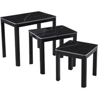 Arta Sintered Stone Nest Of 3 Tables In Black