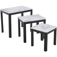 Arta Sintered Stone Nest Of 3 Tables In White