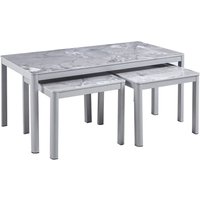 Arta Sintered Stone Nesting Coffee Tables In Grey