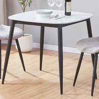 Arta Sintered Stone Square Dining Table - White Gloss
