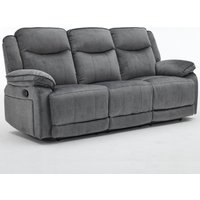 Arvexo Fabric Manual Recliner 3 Seater Sofa in Grey