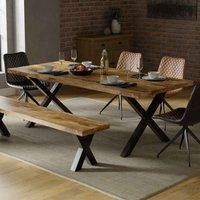 Arzano 225cm Mango Wood Dining Table with X-Shape Legs