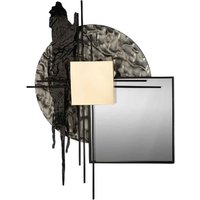 Galaxy Art Frame Metal Wall Art With Mirror In Black And Gold