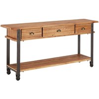 Ashbling Wooden Console Table With 3 Drawers In Natural