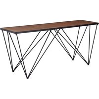 Ashbling Wooden Console Table With Black Metal Frame In Natural