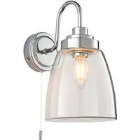 Ashbury Clear Glass Wall Light In Chrome