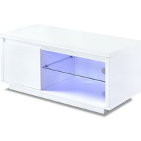 Aston LED High Gloss TV Stand With 1 Door In White