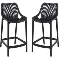Aultas 65cm Black Polypropylene Bar Stools In Pair