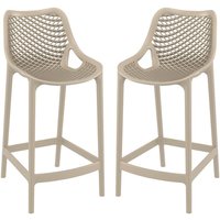 Aultas 65cm Taupe Polypropylene Bar Stools In Pair