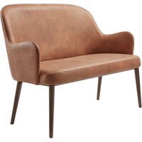 Avelay Faux Leather 2 Seater Sofa In Cognac