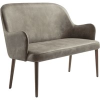 Avelay Faux Leather 2 Seater Sofa In Steel Grey