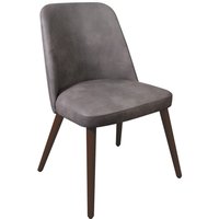 Avelay Faux Leather Bedroom Chair In Steel Grey Vintage Elegance