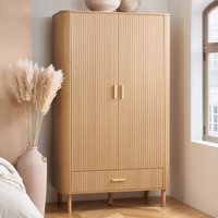 Avenel Wooden Wardrobe With 2 Doors 1 Drawer In Oak