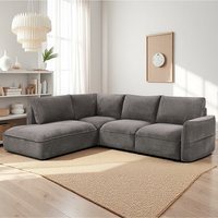 Avenyx Fabric Left-Handed Sofa Bed in Slate