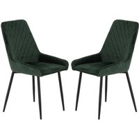 Avah Emerald Green Velvet Dining Chairs In Pair