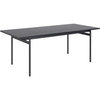 Avila Wooden Rectangular Dining Table In Ash Black