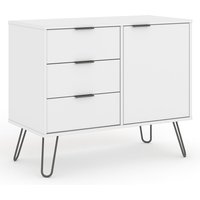 Avoch Wooden Sideboard With 1 Door 3 Drawers In White