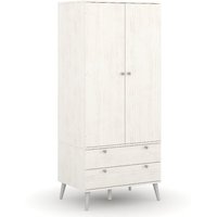 Avoch Wooden Wardrobe With 2 Doors 2 Drawers In White