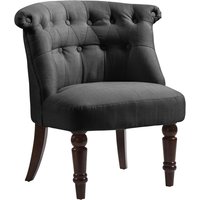 Avondale Fabric Accent Chair With Wooden Legs In Black