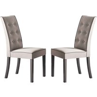 Avora Grey Fabric Dining Chairs in Pair