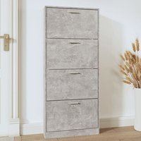 Axton Wooden Shoe Storage Cabinet With 4 Flaps In Concrete Effect