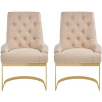 Azaltro Natural Linen Fabric Dining Chairs In Pair
