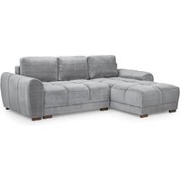 Aztec Plush Velvet Corner Sofa Bed In Grey
