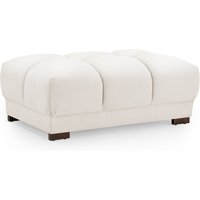 Aztec Plush Velvet Foot Stool In Cream
