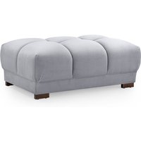 Aztec Plush Velvet Foot Stool In Grey