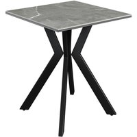 Azure Ceramic Square Side Table In Matte Grey